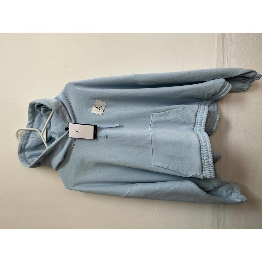 Baby Blue Jordan Flight Essential Fleece Cropped Hoodie - Cozy & Stylish 3X